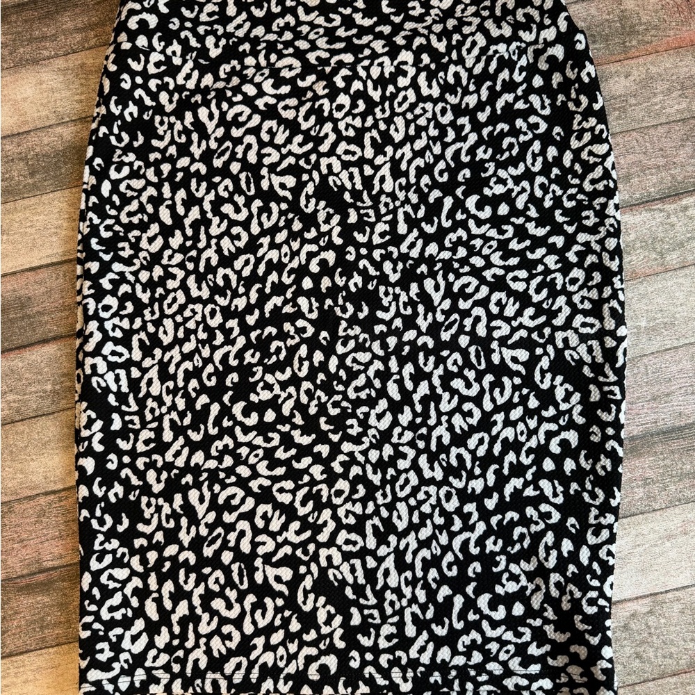 LuLaRoe Black and White Animal Print Pencil Skirt